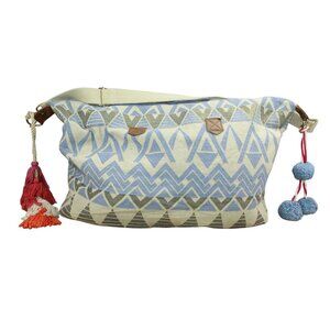 Nadia B Women's Weekender Jacquard Knit Fabric Duffle Bag Purple